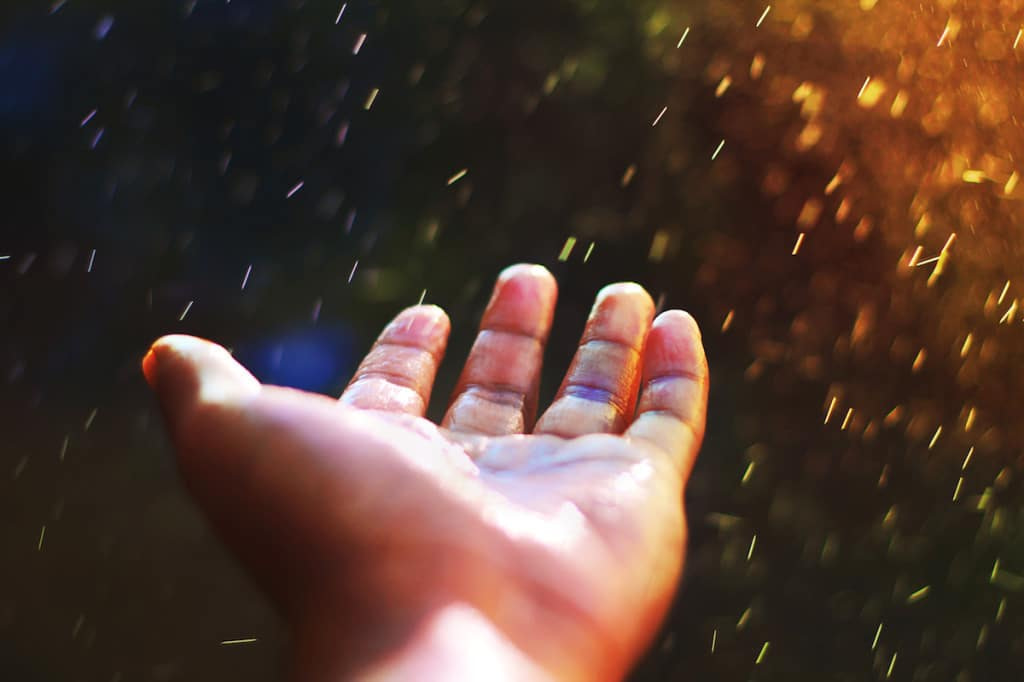 open hand receiving abundance